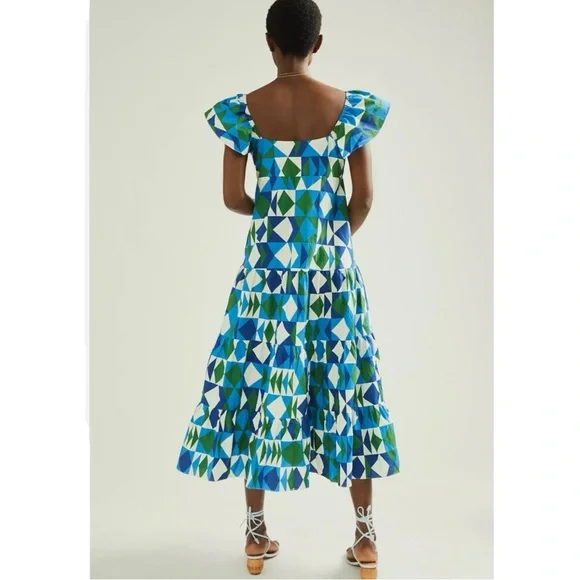 NWOT Farm Rio Carmelita Geometrical Short Sleeve Maxi Dress - Picture 3 of 9